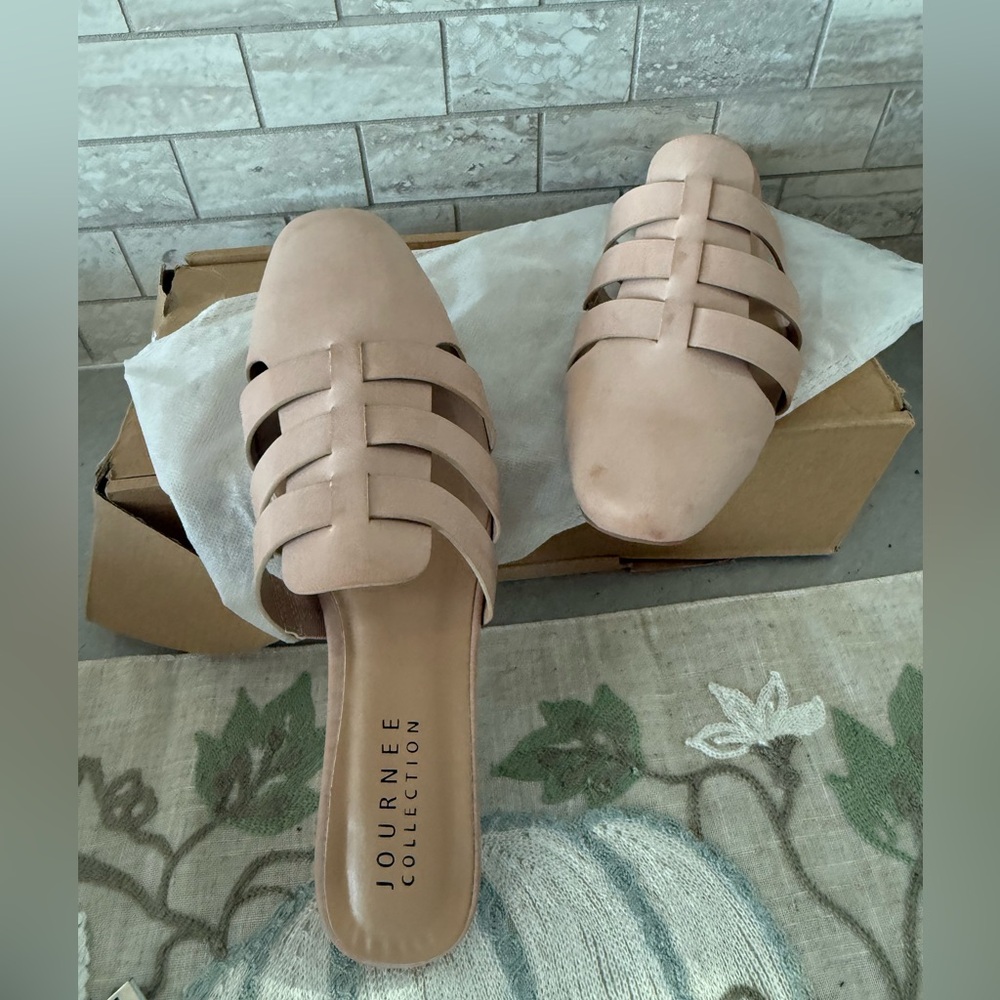 NWT Journee Collection Women's  nude  Slip-On Shoes